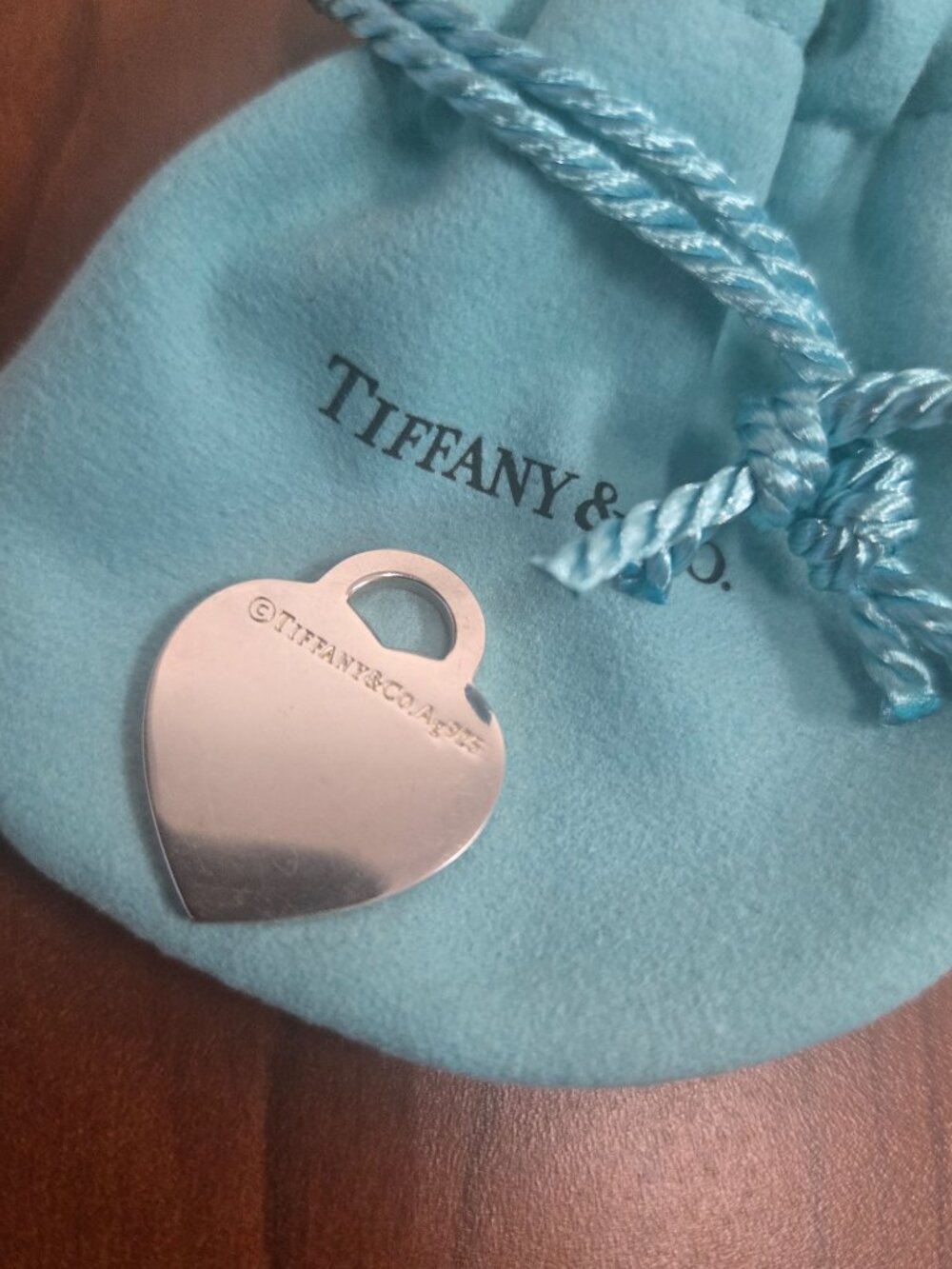 Tiffany & Co. Blue Splash Silver Heart Pendant - Picture 4 of 10